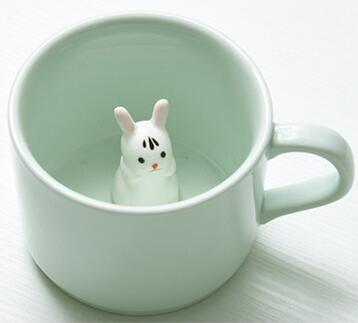 3D Cute Animal Coffee Mug - Ceramic Couple Cup