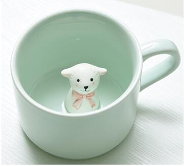 3D Cute Animal Coffee Mug - Ceramic Couple Cup