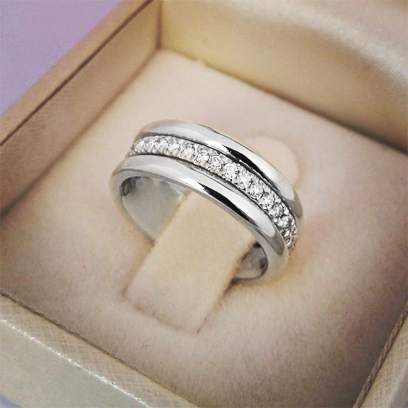 Trendy Electroplated Rhinestone Couple Rings Wholesale