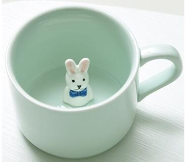 3D Cute Animal Coffee Mug - Ceramic Couple Cup