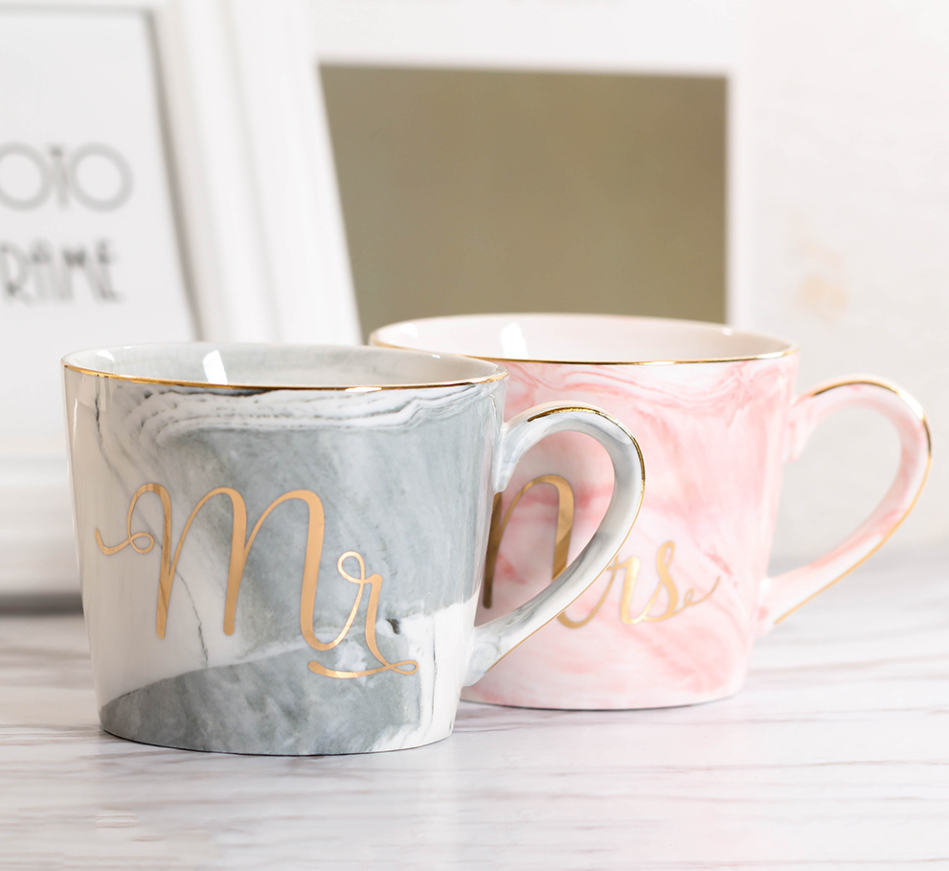 Ceramic Couple Coffee Mug and Water Cup