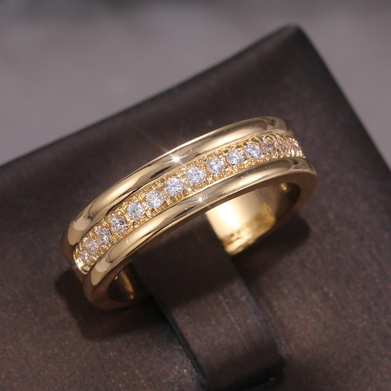 Trendy Electroplated Rhinestone Couple Rings Wholesale