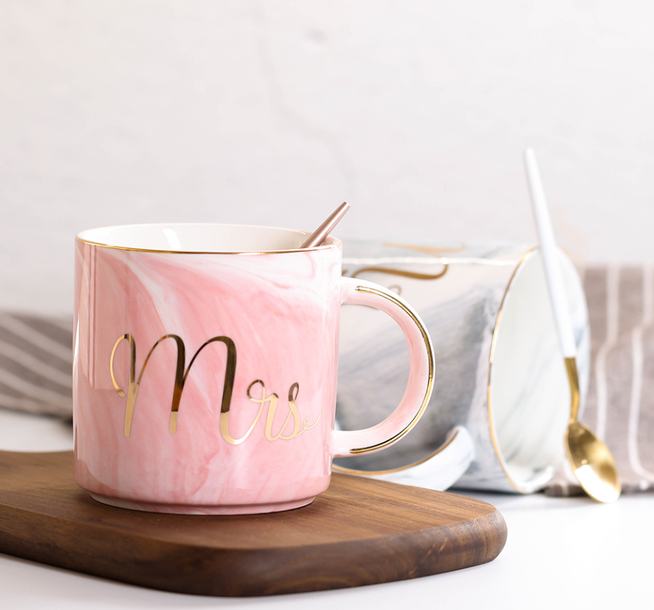 Ceramic Couple Coffee Mug and Water Cup