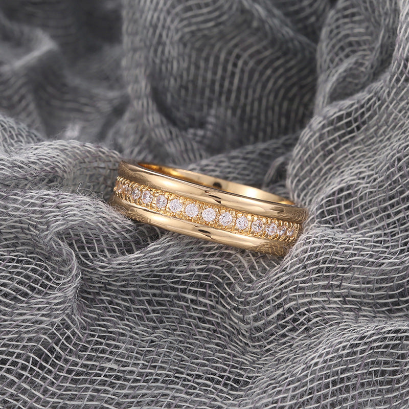 Trendy Electroplated Rhinestone Couple Rings Wholesale
