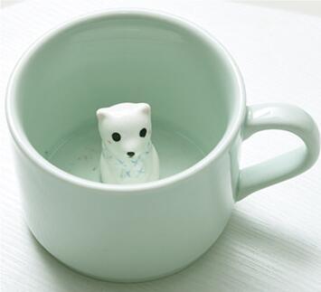 3D Cute Animal Coffee Mug - Ceramic Couple Cup