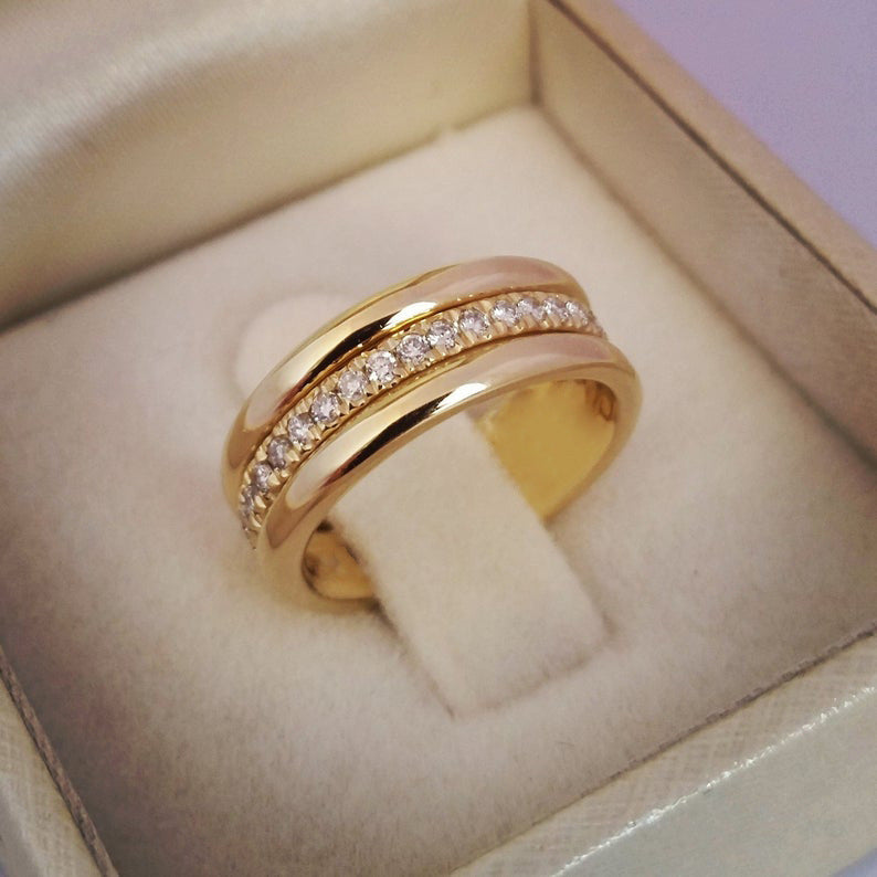 Trendy Electroplated Rhinestone Couple Rings Wholesale