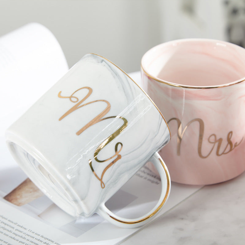 Ceramic Couple Coffee Mug and Water Cup